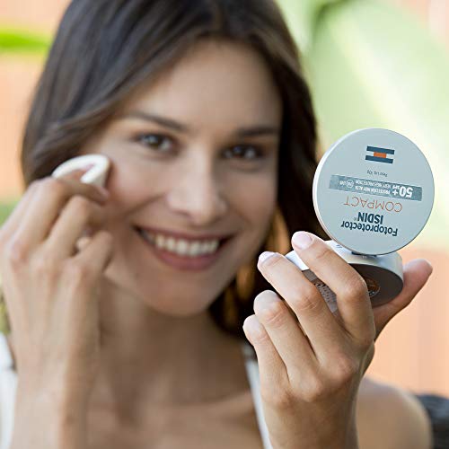 Fotoprotector ISDIN Compact SPF 50+ Bronce - Protector solar facial, Cobertura natural de larga duración, Apto para piel atópica y sensible, 10 g