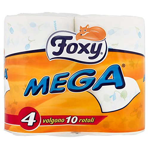 Foxy - Papel higiénico mega – Paquete de 4 rollos