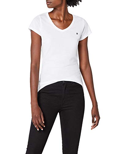 G-STAR RAW Eyben Slim V T Wmn S/s Camiseta, Blanco (White 110), 36 (Talla del fabricante: Small) para Mujer