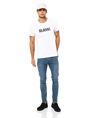 G-STAR RAW Holorn R T S/s Camiseta, Blanco (White 110), Medium para Hombre