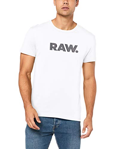 G-STAR RAW Holorn R T S/s Camiseta, Blanco (White 110), Medium para Hombre