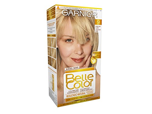 Garnier Belle Color Coloración de aspecto natural y cobertura completa de canas con aceite de jojoba y germen de trigo - Tono: Rubio Muy Claro 9