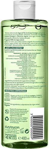 Garnier BIO Agua Micelar con Agua de Flor de Aciano y Cebada Ecológicas, para Rostro, Ojos y Labios, apta para Pieles Sensibles - 400 ml