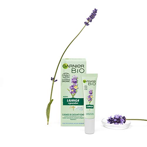 Garnier BIO Crema Antiedad para el Contorno de Ojos con Aceite Esencial de Lavanda Ecológico y Vitamina E - 15 ml