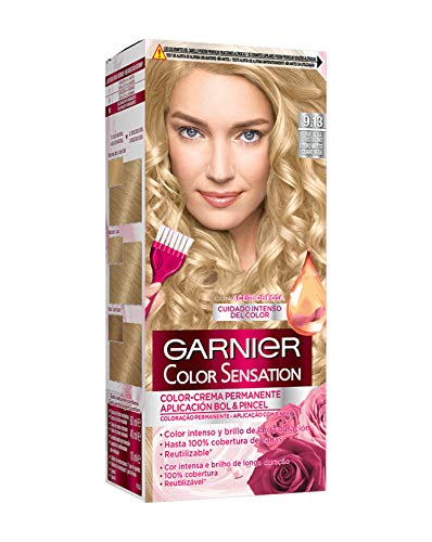 Garnier Color Sensation - Tinte Permanente Rubio Beige Cristalino 9.13, disponible en más de 20 tonos