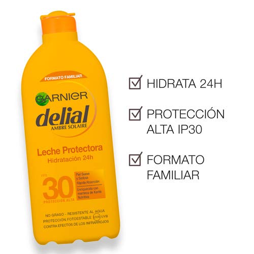 Garnier Delial Adultos Crema Solar Leche Protectora Hidratante 24h IP30 - 200 ml