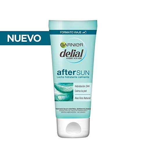 GARNIER DELIAL After Sun Leche Hidratante Calmante con Aloe Vera Natural, Formato Viaje - 100 ml