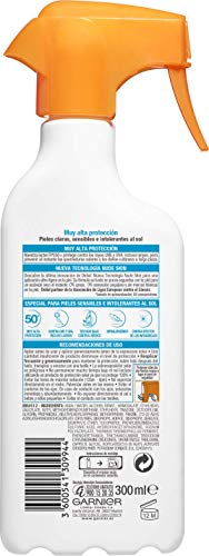 Garnier Delial Sensitive Advanced - Leche Solar para Pieles Claras, Sensibles e Intolerantes al Sol, IP50+ - 300 ml