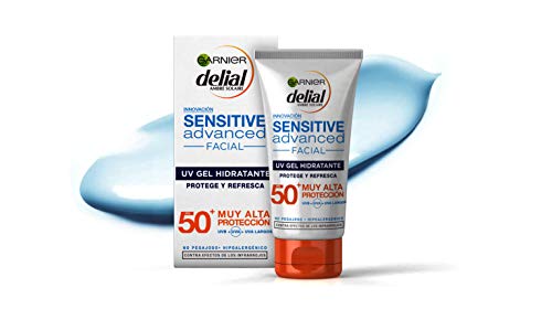 Garnier Delial Sensitive Advanced - Protector Solar Facial UV Gel Hidratante IP50+ - 50 ml