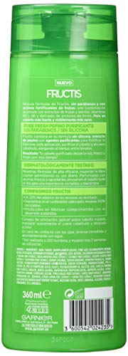 Garnier Fructis Champú Pure Fresh Pepino Purificante - 360 ml - [pack de 3]