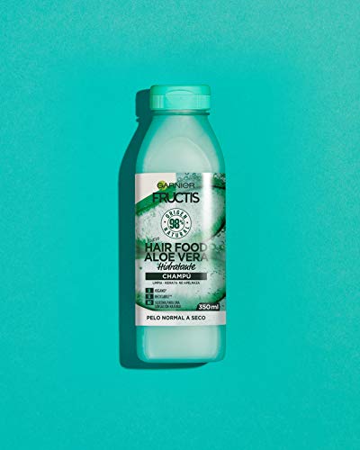 Garnier Fructis Hair Food Champú de Aloe Vera Hidratante para Pelo Normal, Negro - 350 ml