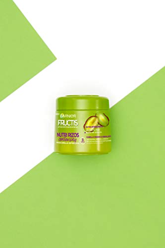 Garnier Fructis Nutri Rizos Contouring Mascarilla Intensiva Fortificante que Nutre y Define, con Pectina de Fruta y Aceite de Pistacho - 300 ml