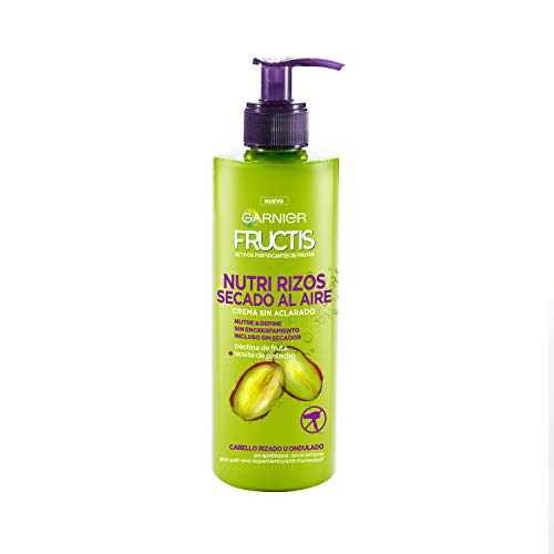 Garnier Fructis - Nutri Rizos Secado al Aire Crema Sin Aclarado para Pelo Rizado u Ondulado – 3 Unidades x 400 ml