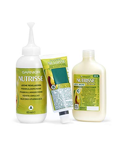 Garnier Nutrisse Creme Coloración Nutritiva Permanente, Tinte 100% Cobertura de Canas con Mascarilla Nutritiva de 4 Aceites - Tono 6.41 Marrón Intenso