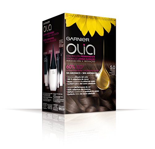 Garnier Olia - Coloración Permanente sin Amoniaco, con Aceites Florales de Origen Natural - Tono 5.0 Castaño Claro