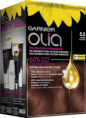 Garnier Olia - Coloración Permanente sin Amoniaco, con Aceites Florales de Origen Natural - Tono 5.5 Caoba