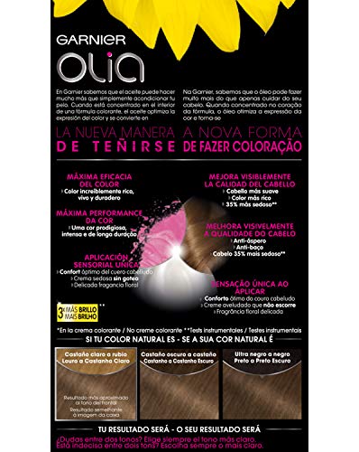 Garnier Olia - Coloración Permanente sin Amoniaco, con Aceites Florales de Origen Natural - Tono 6.0 Rubio Oscuro