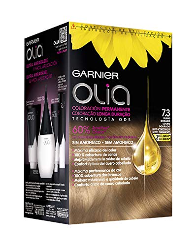 Garnier Olia - Coloración Permanente sin Amoniaco, con Aceites Florales de Origen Natural - Tono 7.3 Rubio Dorado