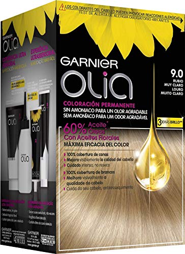 Garnier Olia - Coloración Permanente sin Amoniaco, con Aceites Florales de Origen Natural - Tono 9.0 Rubio Muy Claro