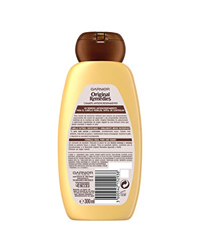 Garnier Original Remedies - Champú con Aceite de Aguacate y Manteca de Karité para Pelo Rebelde y Escrespado - 300 ml