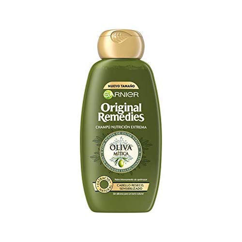 Garnier Original Remedies - Champú Nutrición Extrema Oliva Mítica para Pelo Reseco y Sensibilizado - 300 ml