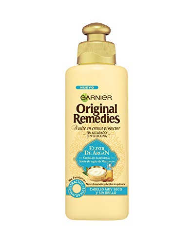 Garnier Original Remedies Elixir de Argán Aceite en crema protector sin aclarado sin silicona para un pelo muy seco y sin brillo - 200 ml