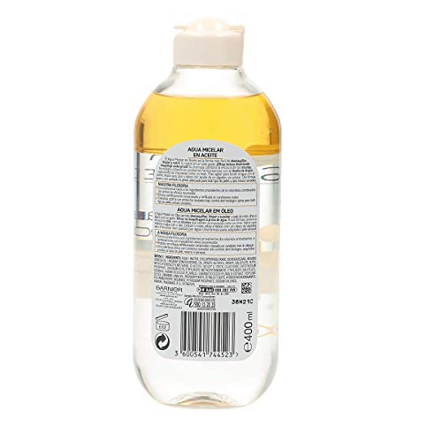 Garnier Skin Active, Agua micelar (piel grasa, en aceite waterproof) - 400 ml.