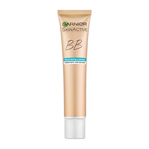 Garnier Skin Active - BB Cream Matificante, Crema Correctora y Anti Imperfecciones para Pieles Mixtas a Grasas, Tono Medio, SPF20, con Vitamina C - 40 ml