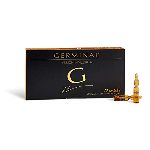 Germinal Acción Inmediata - Serum Facial Efecto Flash, Efecto Lifting Inmediato, con Proteinas de Maíz y Extractos de Gingseng- 10 Ampollas x 1,5ml