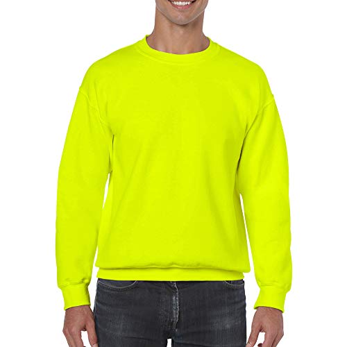 Gildan- Sudadera de Cuello Redondo Unisex con Mezcla de Tejidos (L) (Verde Fluorescente)