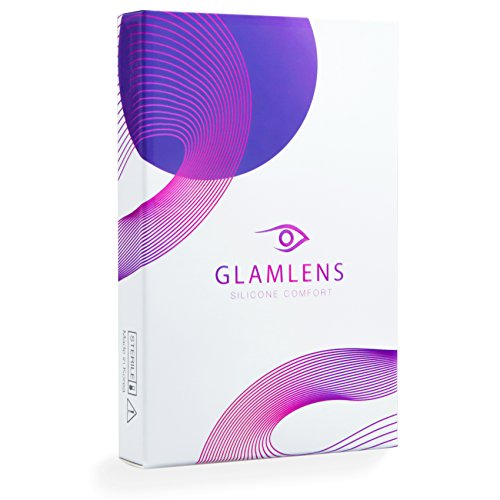 GLAMLENS lentillas de color -gris Jasmine light Grey + contenedor. 1 par (2 piezas) - 90 Días - Sin Graduación - 0.00 dioptrías - blandos - Lentes de contacto grises de hidrogel de silicona