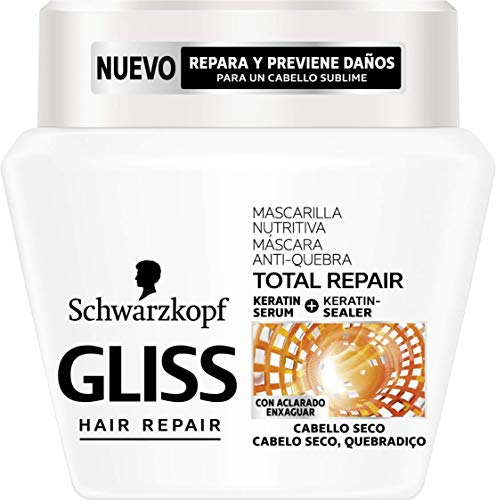 Gliss - Mascarilla Reparación Total - para Cabellos Secos y Quebradizos 2 uds de 300ml - Schwarzkopf