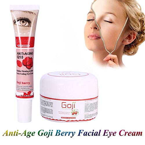 Goji Cream - Goji Berry Anti-Age Crema Facial Hidratante + Círculo Oscuro Eliminación de Arrugas Crema de Ojos, Hidratante Hidratante Belleza Crema, Cosméticos