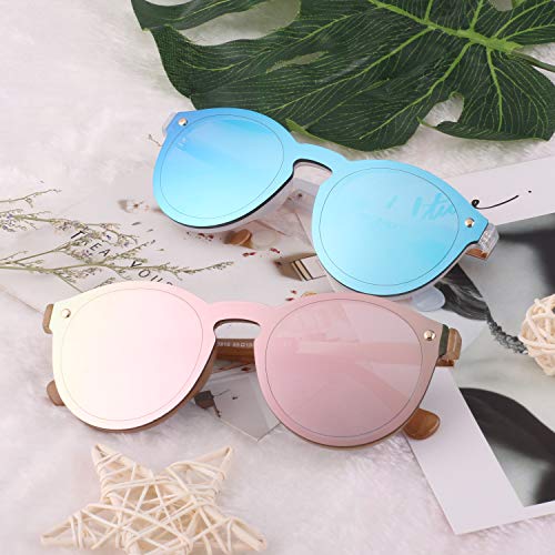 GQUEEN Futurista Sin Marco Redondas Gafas de Sol Protector Reflexivo Espejo Anteojos para Hombre Mujer MEO5