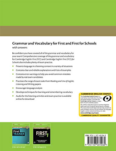 Grammar and Vocabulary for First and First for Schools. Book with Answers and Audio. (Cambridge Grammar for Exams)