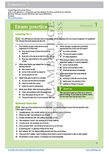 Grammar and Vocabulary for First and First for Schools. Book with Answers and Audio. (Cambridge Grammar for Exams)