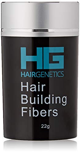 Hair Genetics® Fibras Capilares de Queratina para Cabello - Fórmula Avanzada Cero Picores de Calidad Profesional y Aspecto Natural para Hombres y Mujeres Dispensador 22 g (Castaño Medio)