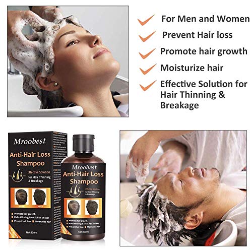 Hair Loss Shampoo, Champú Anticaida, Anti Pérdida De Cabello, esencia de hierbas naturales, promueve más cabello ticker, para suero de crecimiento rápido del cabello para hombres y mujeres