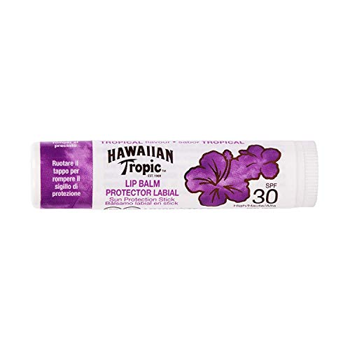 Hawaiian Tropic Lip Balm - Bálsamo Protector Solar de Labios SPF 30 , Sabor Tropical , 4 gr