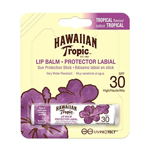 Hawaiian Tropic Lip Balm - Bálsamo Protector Solar de Labios SPF 30 , Sabor Tropical , 4 gr