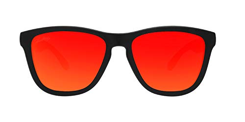 HAWKERS Gafas de Sol ONE Carbon Black, para Hombre y Mujer, con Montura Negra Mate y Lente Roja Efecto Espejo, Protección UV400