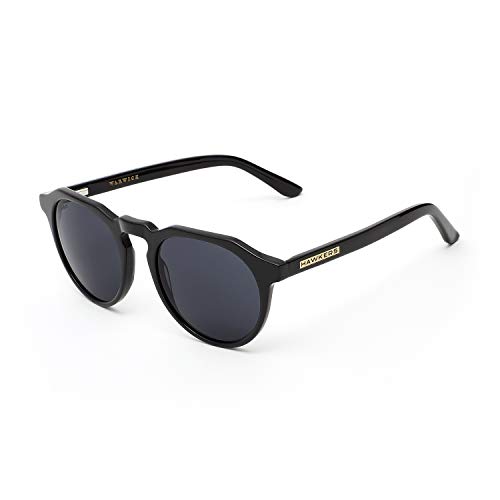 HAWKERS · Gafas de Sol Warwick Diamond black, para Hombre y Mujer, un clásico renovado que combina montura en negro mate y lentes negras, Protección UV400