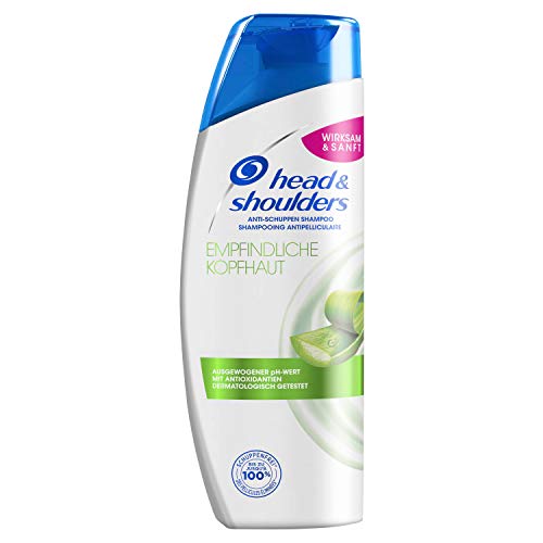 Head & Shoulders - Champú anticaspa sensible para cuero cabelludo, con aloe vera, champú contra la caspa, picor, cuero cabelludo, cuidado del cabello, hasta un 100% sin caspa