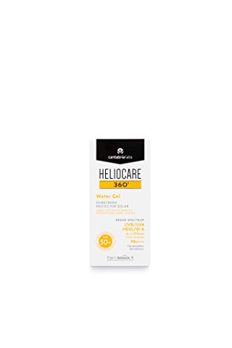 Heliocare 360° Water Gel SPF 50+ - Crema Solar Facial, Fotoprotector Avanzado, Ultraligera, Hidratante, Pieles Normales y Sensibles, Resistente al Agua, 50ml