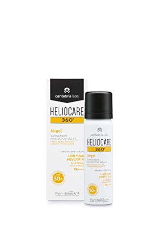 Heliocare 360º Airgel SPF 50+ - Crema Solar Facial Ligera, Fórmula Espuma, Frescura para Todo Tipo de Piel, Absorción Inmediata, Muy Alta Protección, 60ml