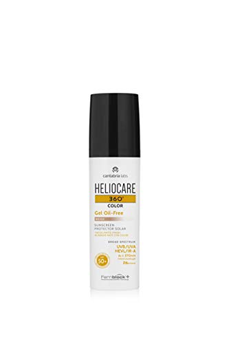 Heliocare 360º Color Gel Oil-Free SPF 50+ - Fotoprotección Avanzada con Color, Textura Ligera, Pieles Mixtas o Grasas, Acabado Mate y Tacto Seco, Beige, 50ml