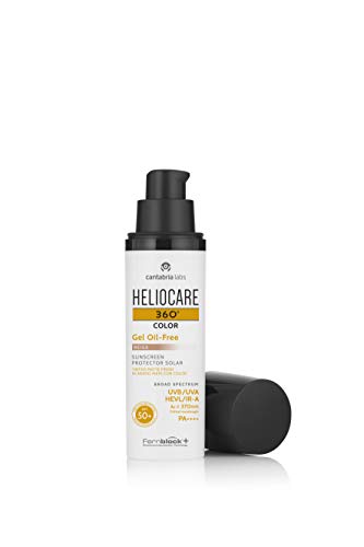 Heliocare 360º Color Gel Oil-Free SPF 50+ - Fotoprotección Avanzada con Color, Textura Ligera, Pieles Mixtas o Grasas, Acabado Mate y Tacto Seco, Beige, 50ml