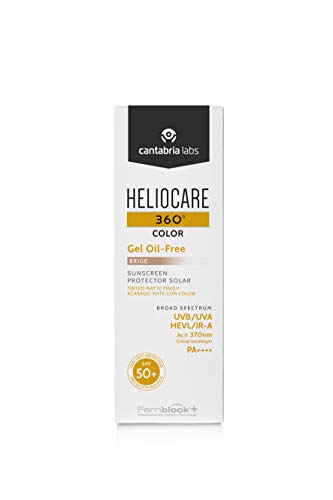 Heliocare 360º Color Gel Oil-Free SPF 50+ - Fotoprotección Avanzada con Color, Textura Ligera, Pieles Mixtas o Grasas, Acabado Mate y Tacto Seco, Beige, 50ml