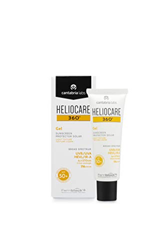 Heliocare 360º Gel SPF 50+ - Crema Solar Facial, Fotoprotector Avanzado, Textura Gel, Ligera, Rápida Absorción, Pieles Normales o Mixtas, Antioxidante, 50ml