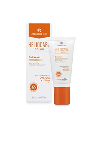 Heliocare Color Gelcream SPF 50 - Fotoprotección Avanzada con Color, Fluido Hidratante en Textura Gel, Acabado Natural, Pieles Normales y Secas, Tono Light, 50ml (8470001638151)